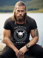 Viking Skull Unisex Cotton TShirt Norse Mythology Casual Cool Hipster Style 4XL black