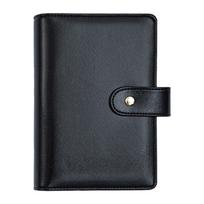 NEW A6 Gold Purple Black Loose Leaf Binder Notebook Cover Gold Ring Diary Agenda Planner Paper Cover School Stationery (black,A6) juoda