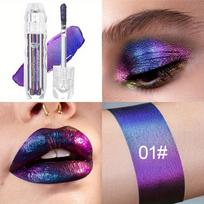 Daugiaspalvis Chameleon Metallic Lūpų blizgesys Skysti lūpų dažai Akių šešėliai Vibrant High-Pigment Ilgai išliekanti formulė lūpoms, Akims ir veidui 1# gray