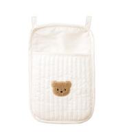 Bedside Organizer Storage Bag for Toy Diaper Baby Cribs Pram Strollers Storage Bag Multifunctional Hanging Pocket small white