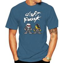 Daft Punk Get Lucky 8 Bit Men's Size S-3XL Tees White T-shirts Men Cotton T-Shirt Printed T Shirt Top Tee Latest S gray