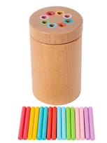 Montessori Spalvų rūšiavimo puodelis Formų spalvų derinimo žaislai Mediniai pagaliukai Rūšiavimo kibirėlis Ankstyvasis ugdymas nuo 3 metų Smulkioji motorika