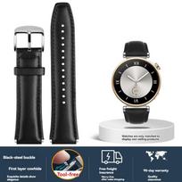 For Huawei Watch GT4 strap Calfskin sports watch New Cowhide fashionable 41mm leather replacement wristband accessories 18mm For GT4 (41mm dial ) gray