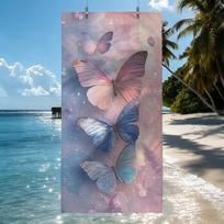 Vibrant Butterfly Towel Quick Drying Beach Towels Are Suitable For Swimming Pools Camping Yoga And The Gym W40*H60(CM) gray