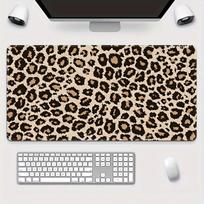 Extra Large Leopard Print Mouse Pad NonSlip Rubber Base Stitched Edges Durable Oblong Desk Mat for Home Office  PC 300x800x2mm white