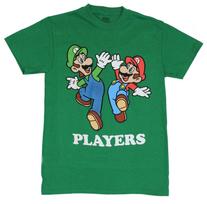 Super Mario Bros. Nintendo Vyrų Marškinėliai Žaidėjai Luigi Mario Penkių Pirštų Sveikinimas XXXXL gray