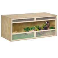 Terrarium for Reptiles/Amphibians, Glass Sliding Doors, Ventilation Grille, 120x50x50cm 120 x 50 x 50 cm natūrali