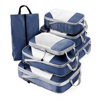 Travel Compression Packing Cubes 7 Set, Luggage Portable Clothes Pants Organizer Bags tamsiai mėlyna spalva