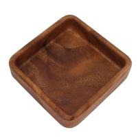 Riešutų vaisių lėkštė Lygios tekstūros elegantiškas medinis padėklas užkandžiams, vaisiams, riešutams, virtuvės reikmenims Kvadratinis 15x15cm brown