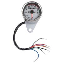 12V Universalus Motociklo Odometras Spidometras LED Apšvietimas Signalas (sidabras) gray