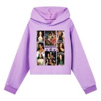 5352 Kids Girls KATSEYE Printed Casual Cotton Long Sleeves Hoodies 110cm violetinė