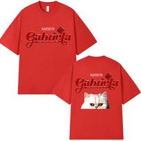 KATSEYE Gabriela Tour 2025 Graphic Tshirts Fashion Vintage Popular Men Women T Shirt Loose Cotton Fans Gifts T Shirt Streetwear S red