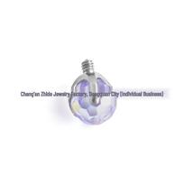 F136 Titanium Alloy Disco Ball Ear Studs - Seven-Color Tongue & Cartilage Piercing Jewelry 1.2*4mm violetinė