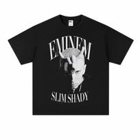 Eminem Slim Shady TShirt Classic Hip Hop Icon Graphic Print Pure Cotton Crew Neck High Street Casual Fashion Tops M white