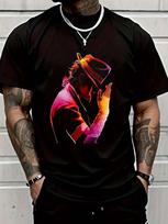 Unisex Retro Michael Jackson Music Superstar Artist Black T-Shirt S įvairiaspalvis