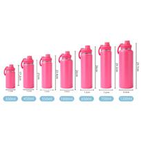 Custom Logo Magsafe Magnetic Phone Holder Thermos Drink Bottle Soft Touch Vacuum Insulated Flask Stainless Steel Water Bottle 350ml/12oz rožinė
