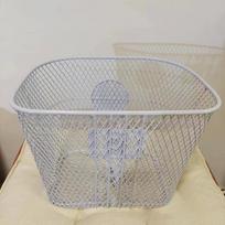 White Bike Front Basket Iron Handlebar Shopping Storage Basket High Quality Vegetable Basket