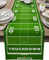 American Football Sports Linen Table Runners Dress Scarves Table Decor Rugby Field Stadium Table Runners Holiday Party Decor 150x33cm green