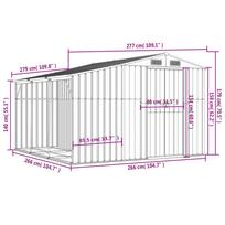 Garden Shed Light Brown 277x279x179 cm Galvanized Steel