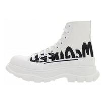 Alexander McQueen Tread Slick Logo Printed Sneakers 'White Black' 682420W4RQ29356 43 white