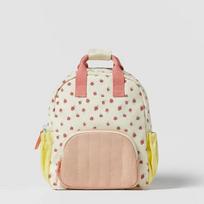 New Cotton Canvas Dopamine Strawberry Print Color Matching Cute Children's Backpack School Bag žemuogės