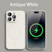 Liquid Silicone Case For iPhone 16 17 15 14 13 12 11 Pro Max Plus Mini Air For Magsafe Magnetic Wireless Charge Soft Cover funda For iphone17Promax balta