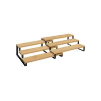 SONGMICS Spice Rack, Set of 2 Cabinet Shelf Organisers, 3-Tier Extendable Spice Holder, Bamboo, Stackable, for Pantry, Cupboard, Countertop