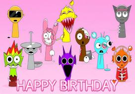 Kids Birthday Baby Shower Backdrop Hot Game Incredibox Sprunki Cartoon Pattern Portrait Photography Indoor Wall Decor Supplies 47.2x31.5inch/120*80cm yellow