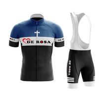 De Rosa Dviratininko apranga, Vyriškas kvėpuojantis greitai džiūstantis trumpomis rankovėmis marškinėlis ir paminkštintos petnešėlės šortai Rinkinys 2026 4XL white