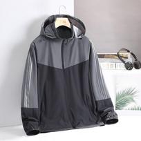 Hooded Sports Jacket Men's Trench Coat Three Carry Loose Versatile Jacket XL pilka spalva