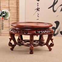 African Blackwood Begonia Table Vase: Solid Wood Round Openwork Stand for Fish Tank, Bonsai, Ornament, or Home Décor. Chicken Wing Wood Inner Diameter 23cm Height 14cm brown