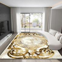Luxury Gold Frame Ccarpet for Living Room Europe Style High-grade Dining Room Large Area Rugs Washable Non-slip Bedroom Foot Mat 60*90cm gray