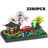 Diy Zen Realm Garden Construction Blocks Creative Bonsai Tree Streetview Courtyard Potted Bouquet Assembled Brick Kid Plaything Girl Gifts no box black