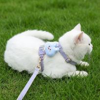 Anti-Escape Outdoor Vest-Style Harness with Leash for Cats and Small Dogs S for 1.5-4 kg white