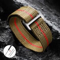 Nailono dirželis 20mm 22mm Seiko ir Tudor laikrodžiams, Velcro užsegimas, vyriškas, karinis, vandeniui atsparus riešo apyrankė Omega laikrodžiui 22mm&S-235mm beige