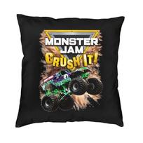 Monster Jam Grave Digger Monster Truck Cushion Cover 40X40Cm Home Decor Printing Throw Pillow Case For Sofa Double-Sided Peach skin 18*18(CM)-1Pcs gray