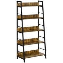 Pramoninio stiliaus pasviręs kopėčių tipo knygų lentyna 5 pakopų 70I x 35P x 150A cm 70 x 30 x 149.5 cm