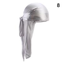Unisex Vyrai Moterys Bandana Durag Galvos apdangalai Galvos apdangalai Šilko piratų kepuraitės 8 gray