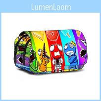 Rainbow Friends Pencil Case With Polyester Material For Middle School Students And Cartoon Design 20x9x11cm blue