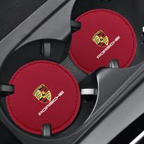 Car Coaster Water Cup Bottle Holder Anti-slip Pads for Porsche 718 Cayenne Panamera 911 Macan Taycan Cayman Boxster Sticker CVH1 black