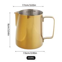 350ML Capacity Milk Frothing Pitcher With Scale Latte Art Pitcher Milk Frother Cup  Kitchen Use 350ml gold beige