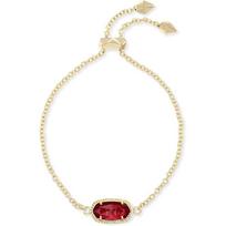 Kendra Scott Elaina Adjustable Chain Bracelet for Women, Fashion Jewelry, Gold-Plated GOLD - BERRY CLEAR GLASS