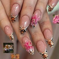 24Pcs Summer Yellow Polka Dot French Almond Press On Nails With Flower Design Full Cover Fake Nail Tips black