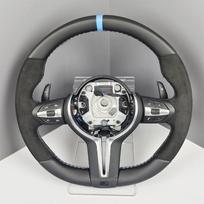M Sport Semi Alcantara Suede Racing Steering Wheel Upgrade for F20 F22 F23 F30 F31 F32 F33 F36 M3 F87 M2 F80 F82 F83 E  Suede  (No airbag) juoda