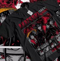 Itachi Uchiha T-Shirt Naruto Shippuden Japanese Anime Manga Style Shirt All Size 3XL black