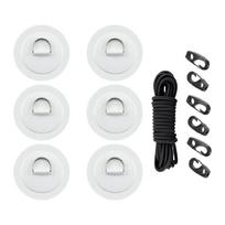 D Rings Pad Stainless Steel PVC Backing Rope Tying Accessories Perfect for Kayaks Canoes Inflatable Boats Rope Attachments balta
