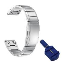 QuickFit 26mm Metal Watch Band For Amazfit T-Rex Ultra 2/Garmin Fenix3/3HR/5X/5X Plus/6X/6X Pro/7X 51mm Stainless Steel Strap Bracelet Quickfit 26mm sidabras