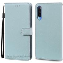Mi 9 Lite dėklas Odinis atverčiamas dėklas Xiaomi Mi 9 dėklui Mi 9 Lite / Mi 9 SE telefono dėklas Xiaomi Mi9 se Mi 9se 9lite dėklui Funda For Mi 9 Lite šviesiai mėlyna spalva