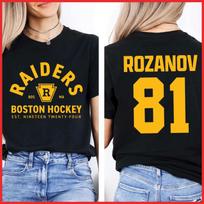 Ilya Rozanov 81-Boston Raiders Heated Rivalry Black Cotton T-Shirt S-5XL S yellow