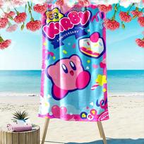 Kirby Print Beach Towel, Large Soft Quick Dry Towel for Beach Camping Swimming 70cmx140cm(27x55inch) blue